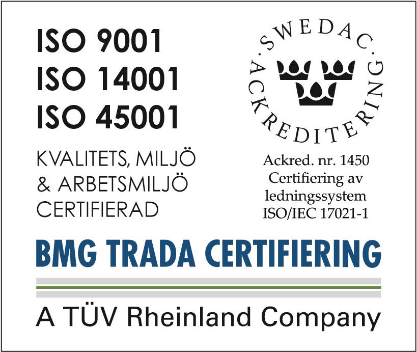 Dammarsberg är nu även ISO certifierade för arbetsmiljö